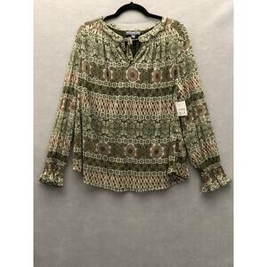Harper 241 Women's 1X Printed Puff Sleeve Top NEW